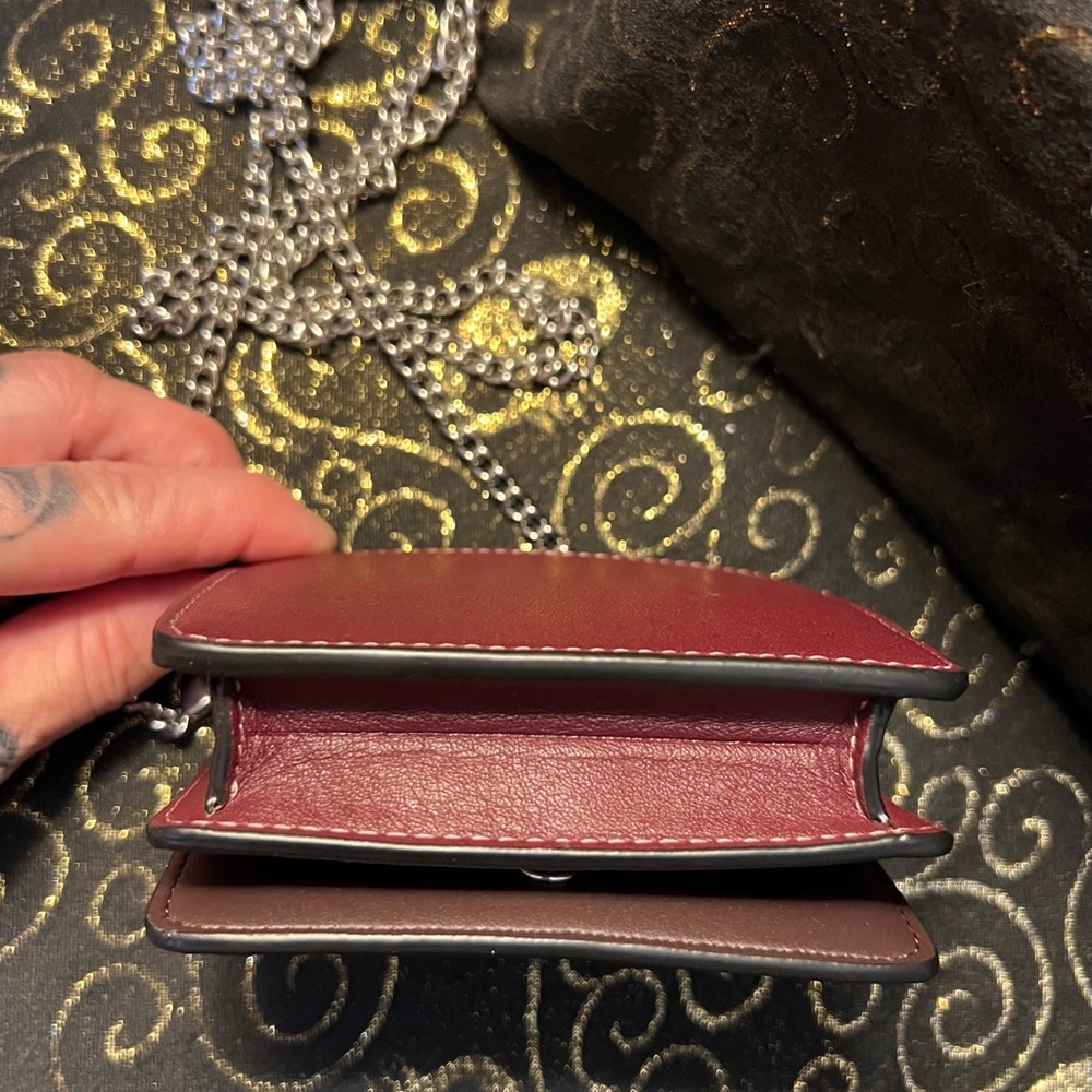 Coach Safiano Brown & Pink Bow Micro Mini Crossbody w/Silk Scarf (2pcs) - Picture 7 of 16